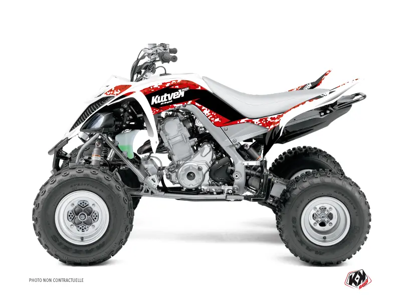 デカールキット クワッド Predator Yamaha 700 Raptor レッド KUTVEK (2013-2023)