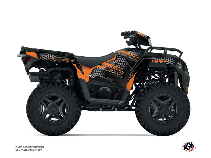 مجموعة ديكور Quad Splinter لـ Polaris 570 Sportsman باللونين الأسود والبرتقالي 2021-2023