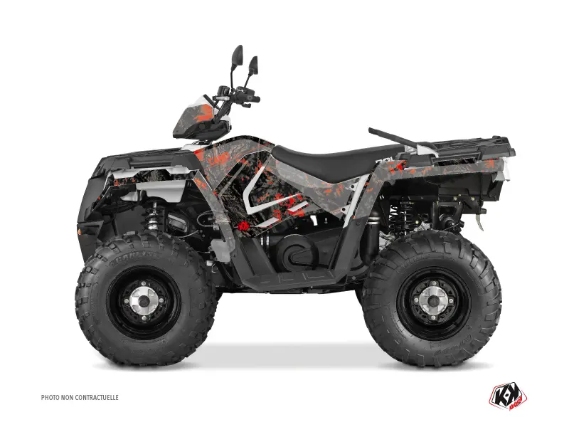 طقم ديكور كامو للكادرة Polaris 570 Sportsman Forest باللونين الأسود والأحمر (موديلات 2021-2023) من KUTVEK