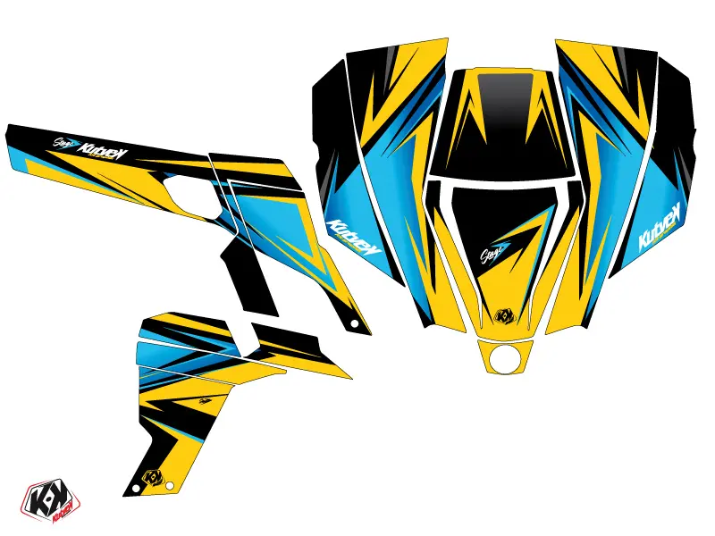 SSV Stage Can-Am Commander Geel Blauw stickerset (2012-2018) — zicht 2