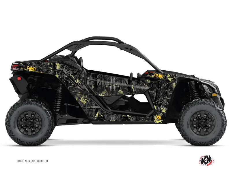 Dekorsatz SSV Camo Can-Am Maverick X3 Schwarz Gelb 2017-2023 Kutvek
