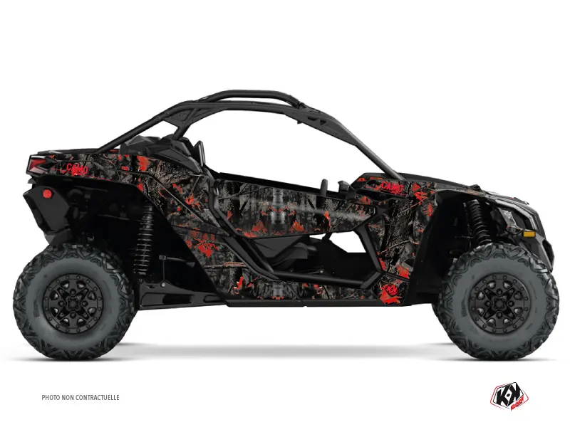 Dekorsatz SSV Camo Can Am Maverick X3 Schwarz Rot KUTVEK (2017-2023)