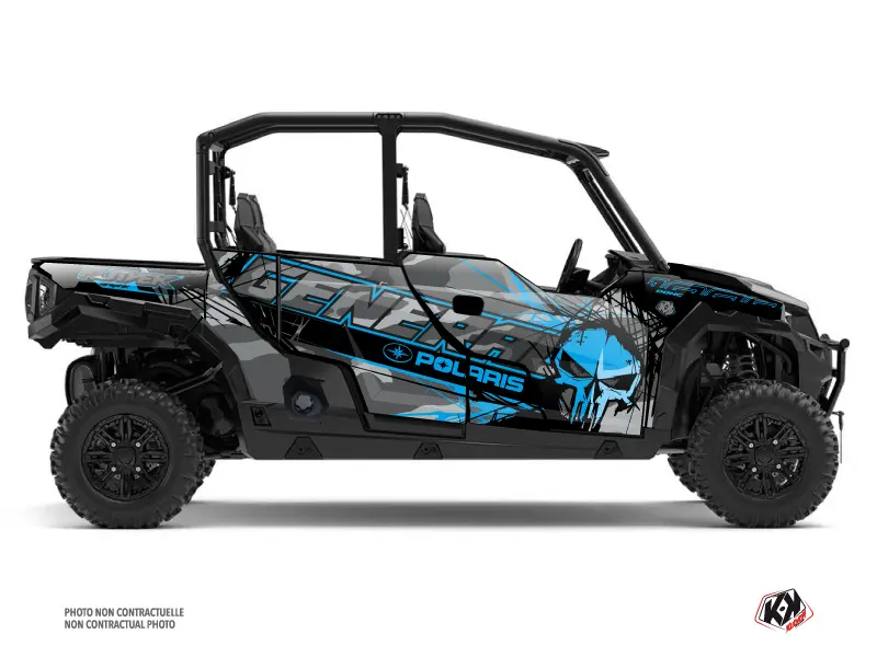 Kit Déco SSV Evil Polaris GENERAL 1000 4 portes Gris Bleu (2017-2021)