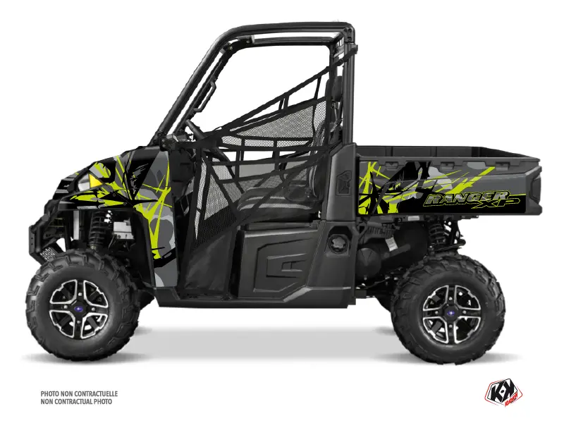 KUTVEK SSV Evil Polaris Ranger 900 XP 그레이 그린 데칼 키트 (2012-2015)
