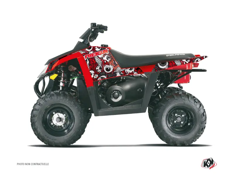 Kit Déco Quad Freegun Eyed Polaris Scrambler 500 Rouge Gris (1997-2009)