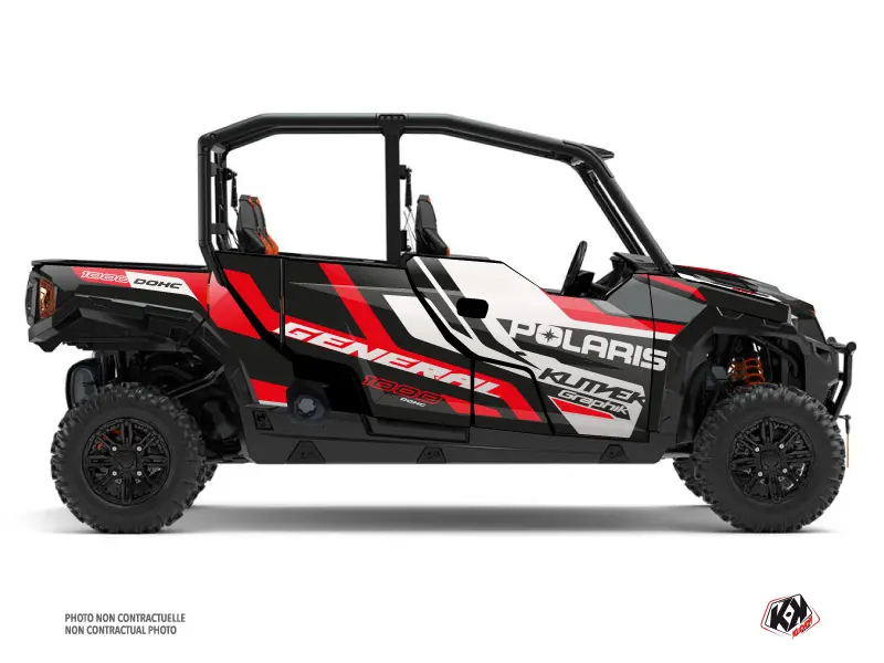 KUTVEK Root Polaris General 1000 4도어 레드 블랙 SSV 데코 키트 2022-2023