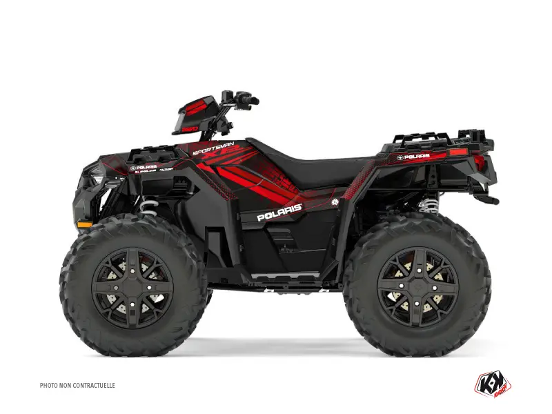 Rock Quad Decal Kit Polaris Sportsman XP 1000 Forest Black Red (2022-2023)