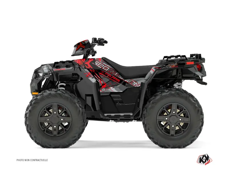 Evil Polaris 850 Sportsman Forest グレー/レッド クワッドデコレーションキット (2021-2023) KUTVEK