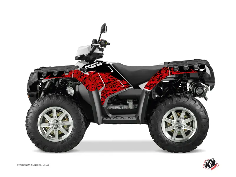 Kit Déco Quad Predator Polaris 850 Sportsman Forest Rouge Noir (2021-2023) KUTVEK