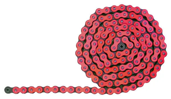 Kette 420 - 132 Glieder Hyper Verstärkt Ohne O-Ringe Rot Axring