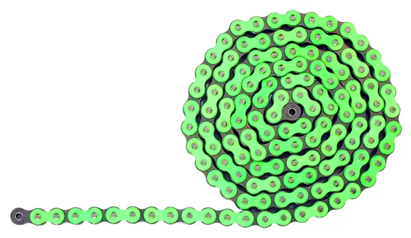 Kette 420 - 136 Glieder Hyper Verstärkt Ohne O-Ringe Grün Axring