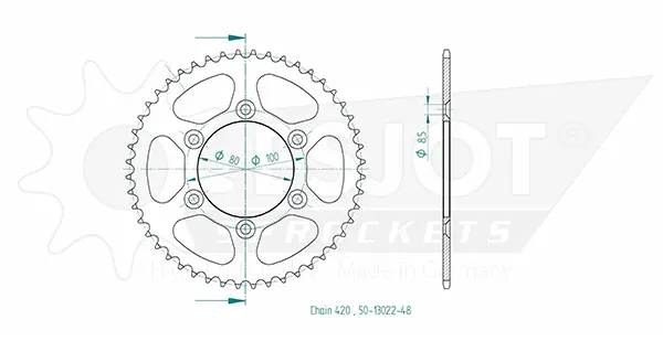 Pastorek ESJOT pro Rieju 50cc - Stupeň 420 - 48 zubů