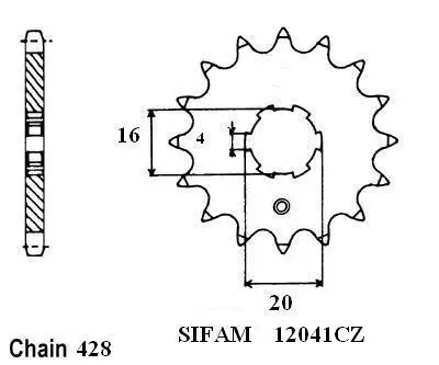Pastorek TT Kawasaki-Suzuki 428 14 zubů Esjot