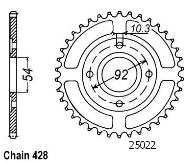 Yamaha 428 49T Esjot 스프로킷, JTR835 유사품