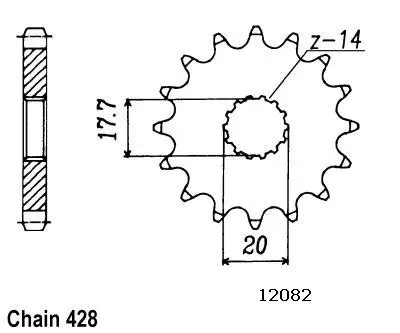 Ritzel TT Yamaha Esjot 428 16 Zähne