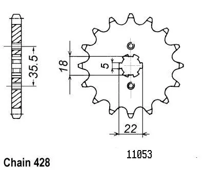 Ritzel TT Yamaha 428 14 Zähne Esjot JTF1559