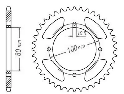 스즈키 스프로킷 - 428 - 45톱 - JTR1794 유사 - Made in Germany