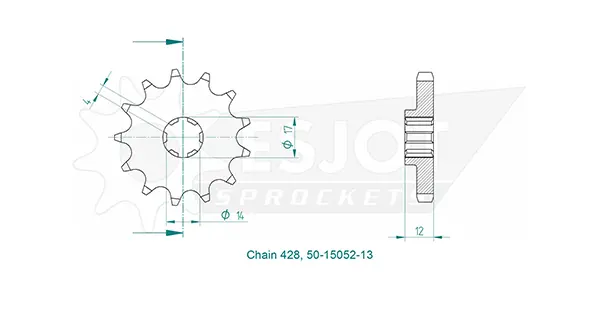ترس Esjot 428 - 13 سن لـ Aprilia