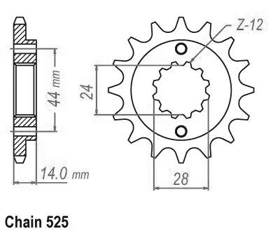 Esjot Honda 525 16-Tooth Sprocket JTF314