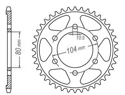 Couronne Acier Kawasaki - 525 - 42 Dents - Similaire JTR1489 - Made in Germany