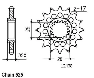 Ritzel Esjot KTM 525 17 Zähne JTF1904