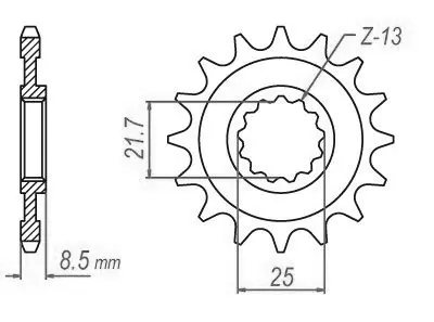 Esjot Sprocket 525 15 teeth Kawasaki similar to JTF1537