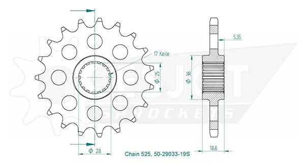Esjot BMW 525 19-tands Drev JTF405 Made in Germany