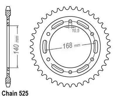 Esjot BMW 525 47톱니 Ø10.5mm 구멍 강철 스프로킷