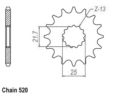 Pastorek Esjot TT Lightweight 520 - 14 zubů Kawasaki-Yamaha (JTF565)