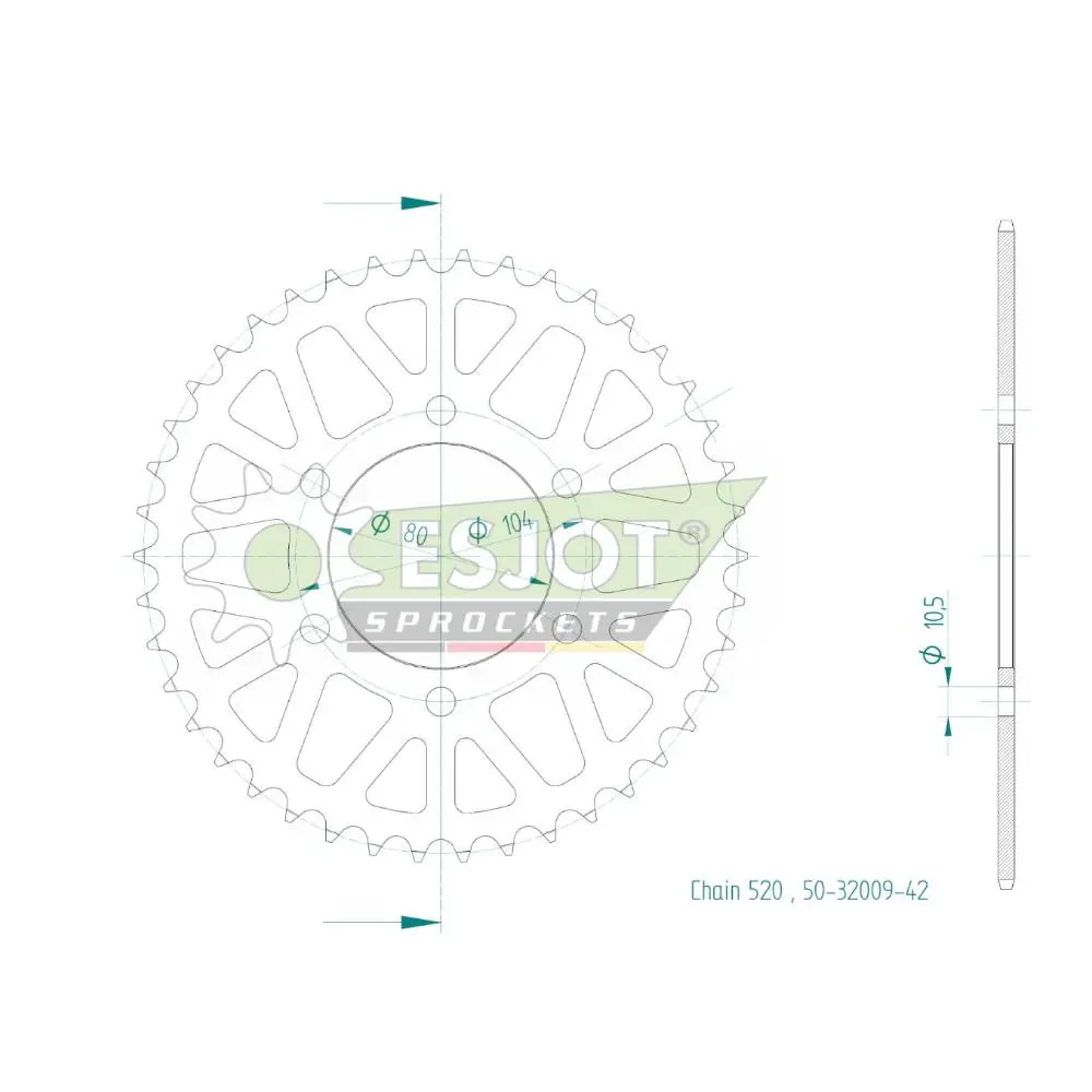 ترس إسجوت فولاذ كاواساكي 520 42 سن JTR1478