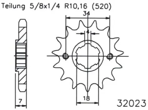 Ritzel Esjot 520 14 Zähne