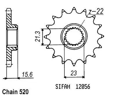 Ritzel Esjot 520 - 14 Zähne - Yamaha TT