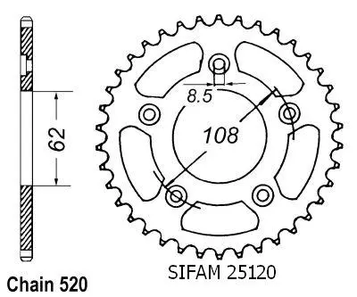 エスヨット スチールスプロケット 520ピッチ - 40歯 アプリリア JTR701