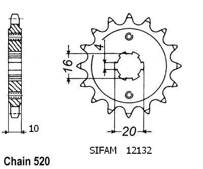Pinion Esjot TT Husqvarna 520 13 dinți JTF720
