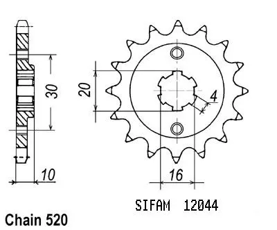 Esjot Sprocket 520 - 12 Tooth - Similar to JTF711
