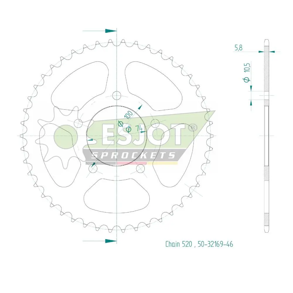 Coroa Esjot 520 46 dentes