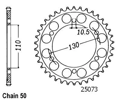 Pastorek Ocel Esjot 530 - 39 Zubů Kawasaki-Yamaha - Podobný JTR479
