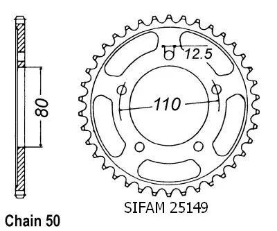 Kettenrad Stahl Esjot 530 - 43 Zähne Honda Triumph JTR1334