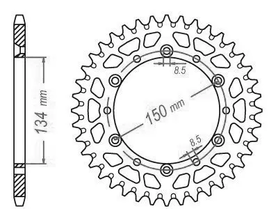 Esjot JTA460 aluminium TT Kawasaki grøn krans 520 47 tænder