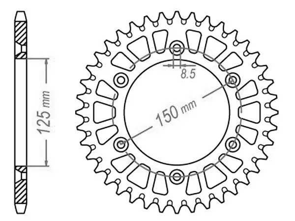 Couronne aluminium 520 50 dents Husqvarna-KTM bleue Esjot JTA897