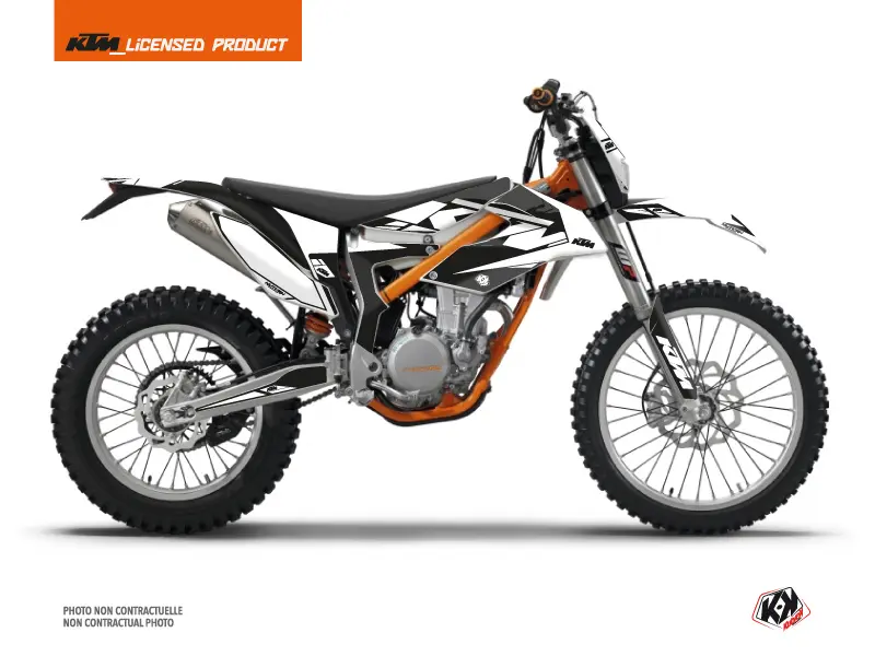 KUTVEK KTM 350 FREERIDE 화이트 크로스 바이크 그래픽 키트