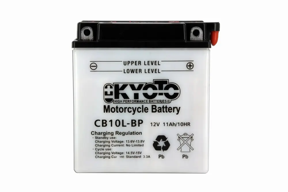 Konventionelle Batterie Kyoto YB10L-BP mit Wartung - geliefert mit Säurepack