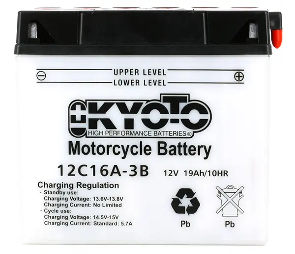 Batteria Kyoto 12C16A-3B convenzionale con manutenzione equivalenza YUASA 51913 YT19BL-BS