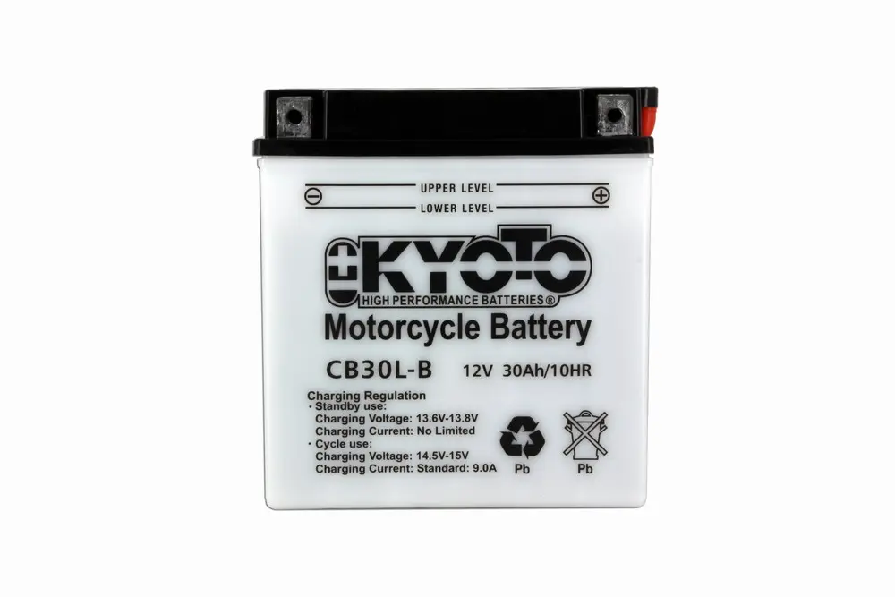Batterie Kyoto YB30L-B conventionnelle avec entretien - Livrée avec pack acide