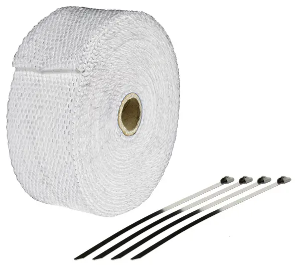 배기관 서모 테이프 10M 화이트 + 4개 고정 클램프 폭: 50mm - 두께: 1.5mm