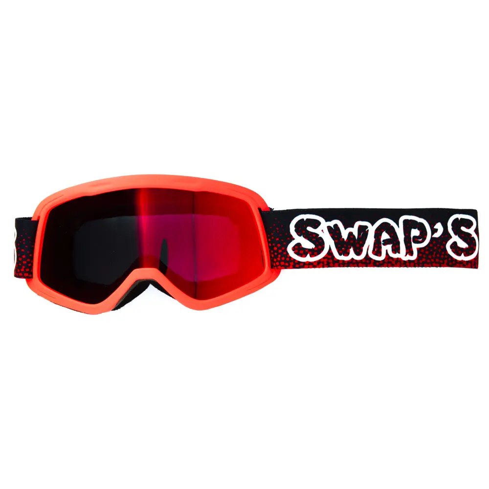 Cross-Maske BUBBLE KID ROT Stirnband BLAU Visier Iridium ROT/GOLD Swaps