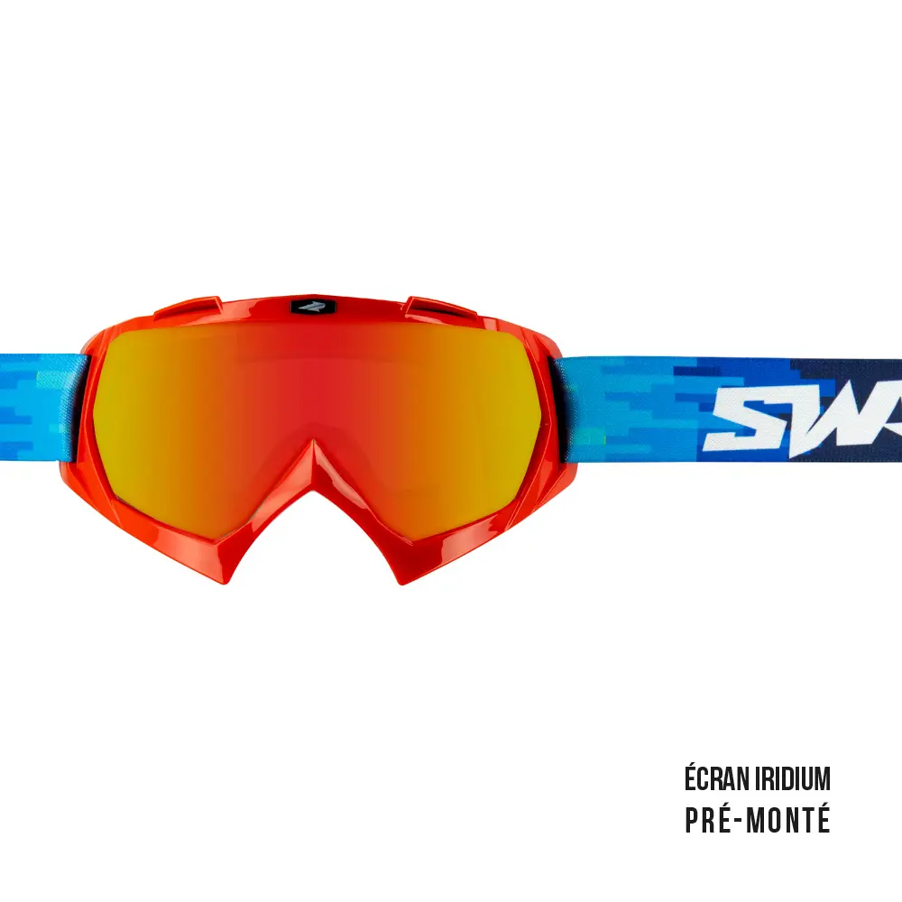 Cross-Maske Swaps Pixel rot mit vormontiertem Iridium Gold/Rot Visier
