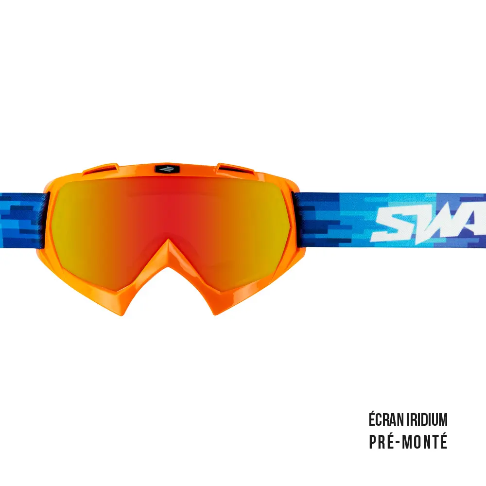 Swaps Pixel Cross-Maske Orange mit vormontiertem Gold/Rot Iridium-Visier