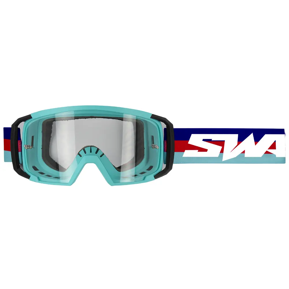 Swaps Scrub V2 Cross-Maske blau rot türkis klare Sichtscheibe