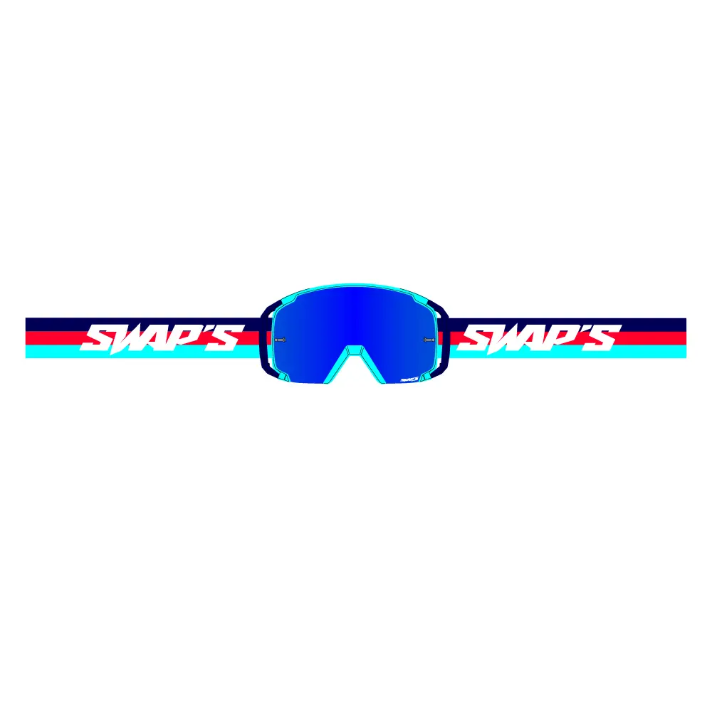 Swaps Scrub V2 Cross-Maske blau rot türkis klare Sichtscheibe — Ansicht 2